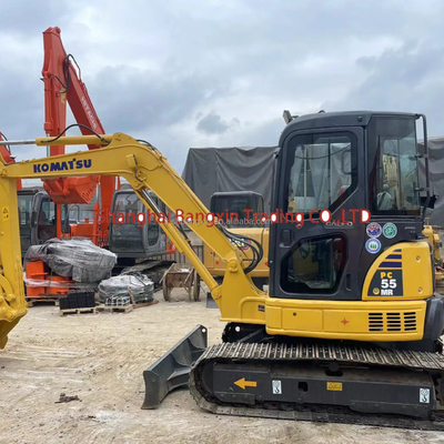 Mini-excavadora Komatsu PC55MR com 90% de graus e cilindro hidráulico original
