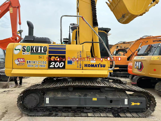 Excavadora com cilindro hidráulico original Komatsu PC200 em excelente estado.