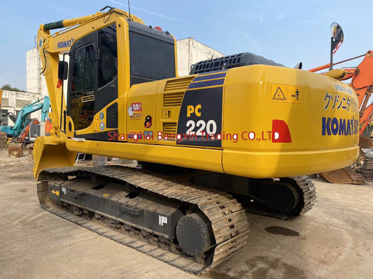 Mini escavadeira Komatsu PC220-8 com motor Cummins Forte potência e estabilidade hidráulica