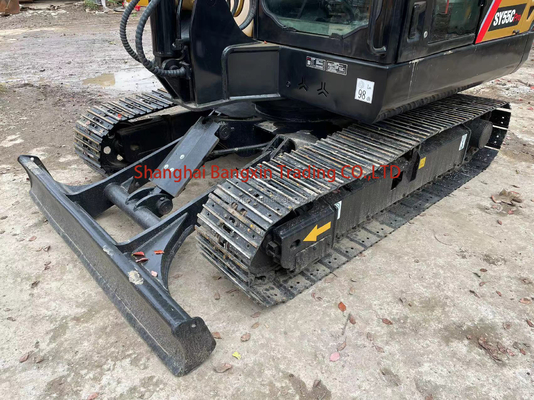 Pequena máquina usada SANY SY55C mini escavadeira 95% Muito bom estado original bomba hidráulica