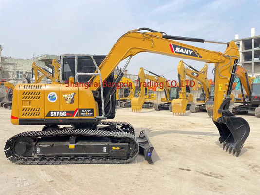 90% Sany SY75 Excavator desempenho de trabalho com forte potência e estabilidade hidráulica