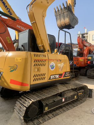 40 kw Sany SY75 escavadeira de segunda mão quase pronta para compra rápida