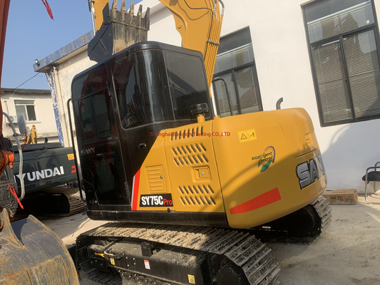 40 kw Sany SY75 escavadeira de segunda mão quase pronta para compra rápida