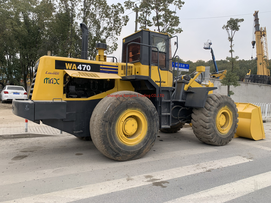 Tempo de entrega do carregador de rodas usado Komatsu WA470 7 dias, potência forte e estabilidade hidráulica
